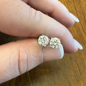 5mm Moissanite Sterling Silver Studs